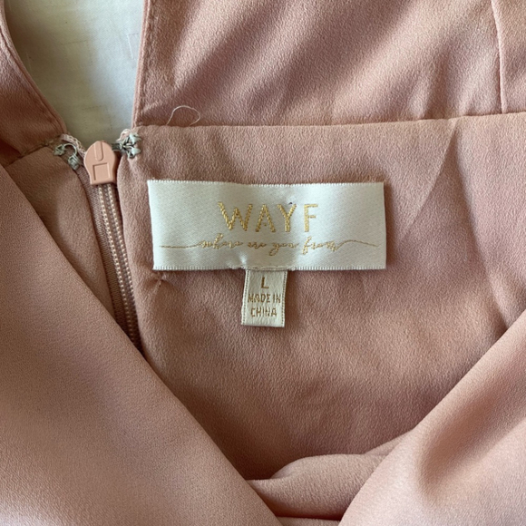 SOLD WAYF Kiara Empire Plunge Neck Gown in Rose Size Large - Picture 8 of 16